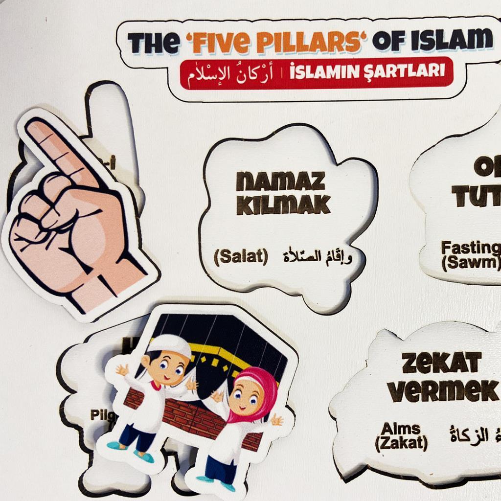 Moon BeaversMoon Beavers İslamın Şartlarını Öğreniyorum Ahşap Puzzle 83018,Islami Eğitici Öğretici Geliştirici Ahşap Sağlıklı Oyuncak