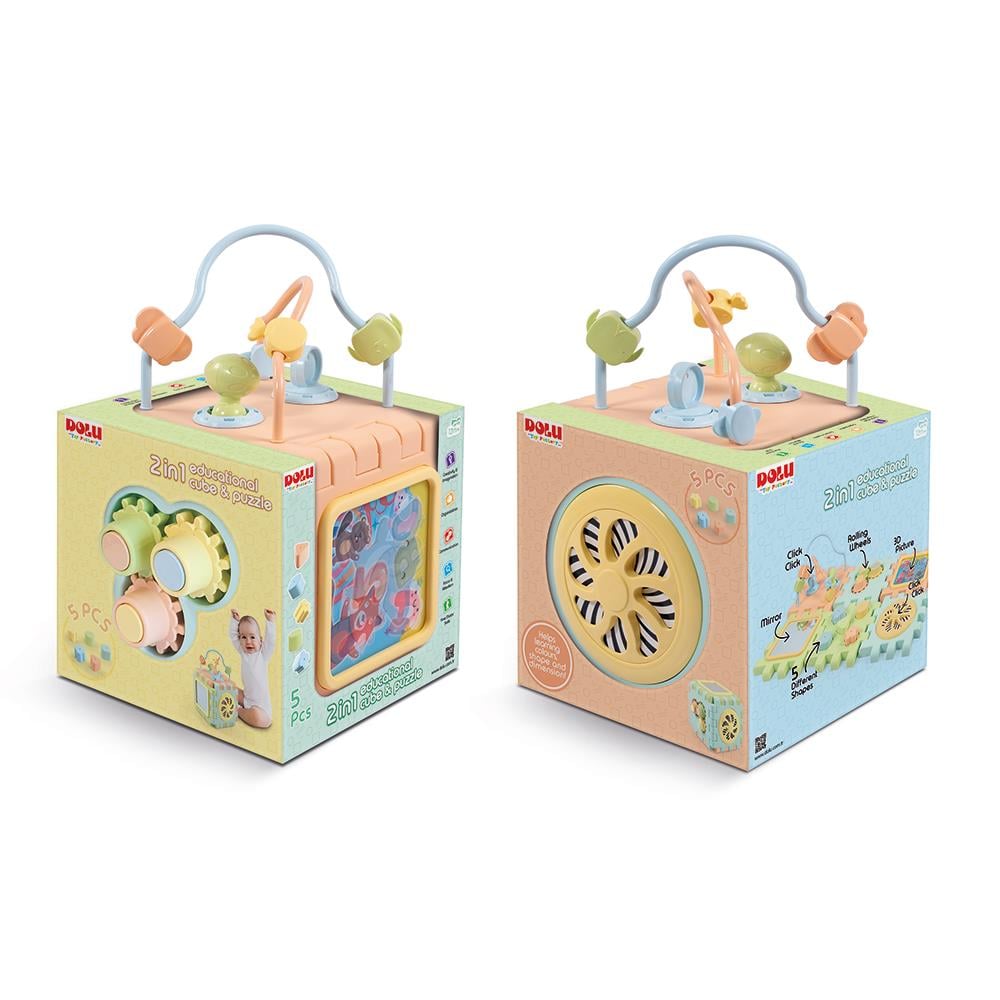 DOLU OYUNCAKDolu Oyuncak 2 in 1 Eğitici Küp Ve Puzzle 5192