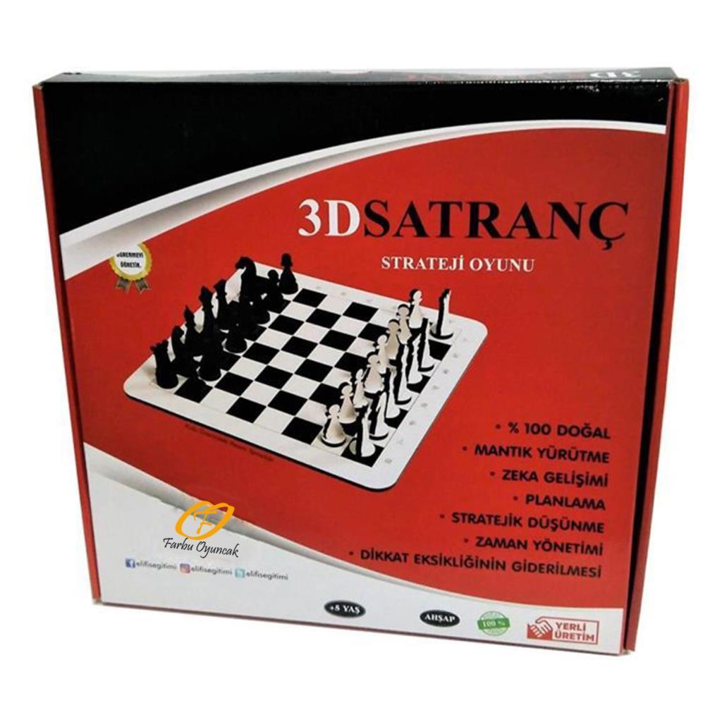 Farbu OyuncakFarbu Oyuncak Zekice Elif Ahşap 3D Satranç