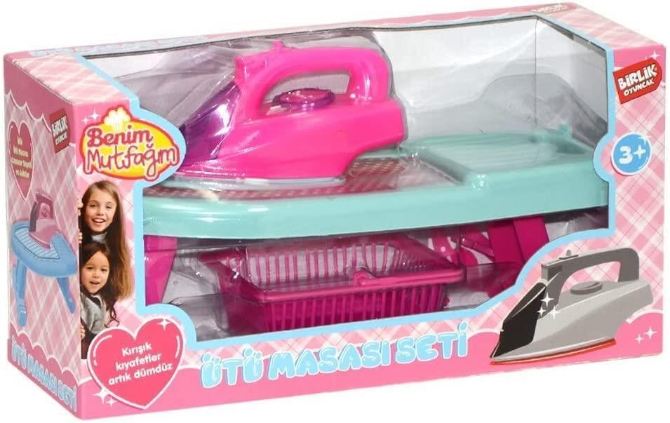 BİRLİK OYUNCAKBirlik Oyuncak Ütü Masası Seti Pembe, Çocuklar için Evcilik Oyun Seti