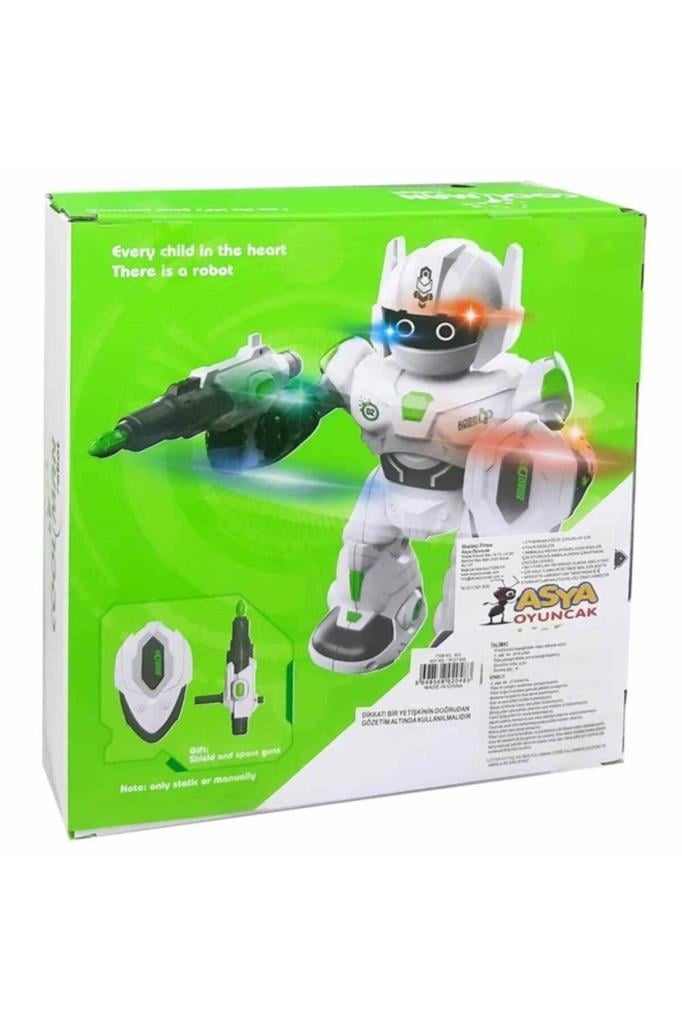 Asya OyuncakAsya Oyuncak Işıklı Sesli 360 Derece Dönebilen Yeşil Robot 19727-605