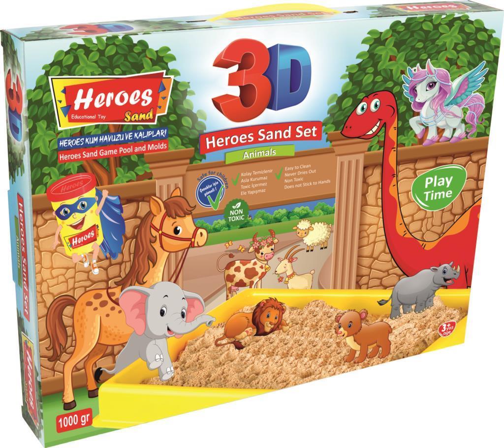 EREN3D KALIPLI PONY KİNETİK KUM SET 1000 GR KUM-036