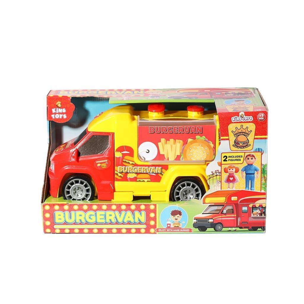 King ToysKing Toys Hamburger Kamyonu LAL 1134,Aksesuarlı Burgervan Oyuncak Kamyon