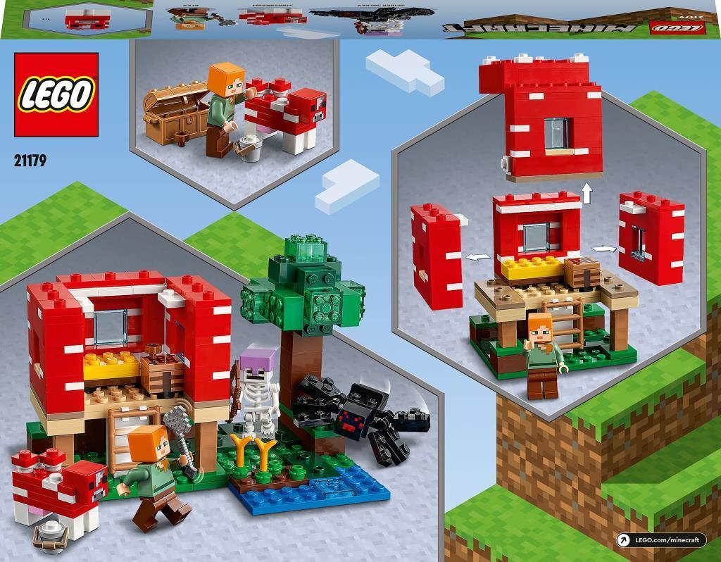 LEGOLEGO® Minecraft® Mantar Evi 21179 – Macera Oyunlarını Seven Çocuklar İçin Oyuncak Ev İçeren Yaratıcı Oyuncak Yapım Seti (272 Parça)