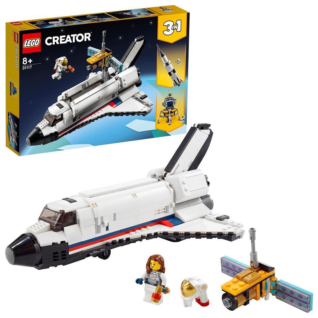 LEGOLEGO Creator 3’ü 1 Arada Uzay Mekiği Macerası 31117 Yapım Seti; Roketleri ve Yaratıcı Eğlenceyi Seven Çocuklar için Havalı Oyuncaklar (486 Parça)