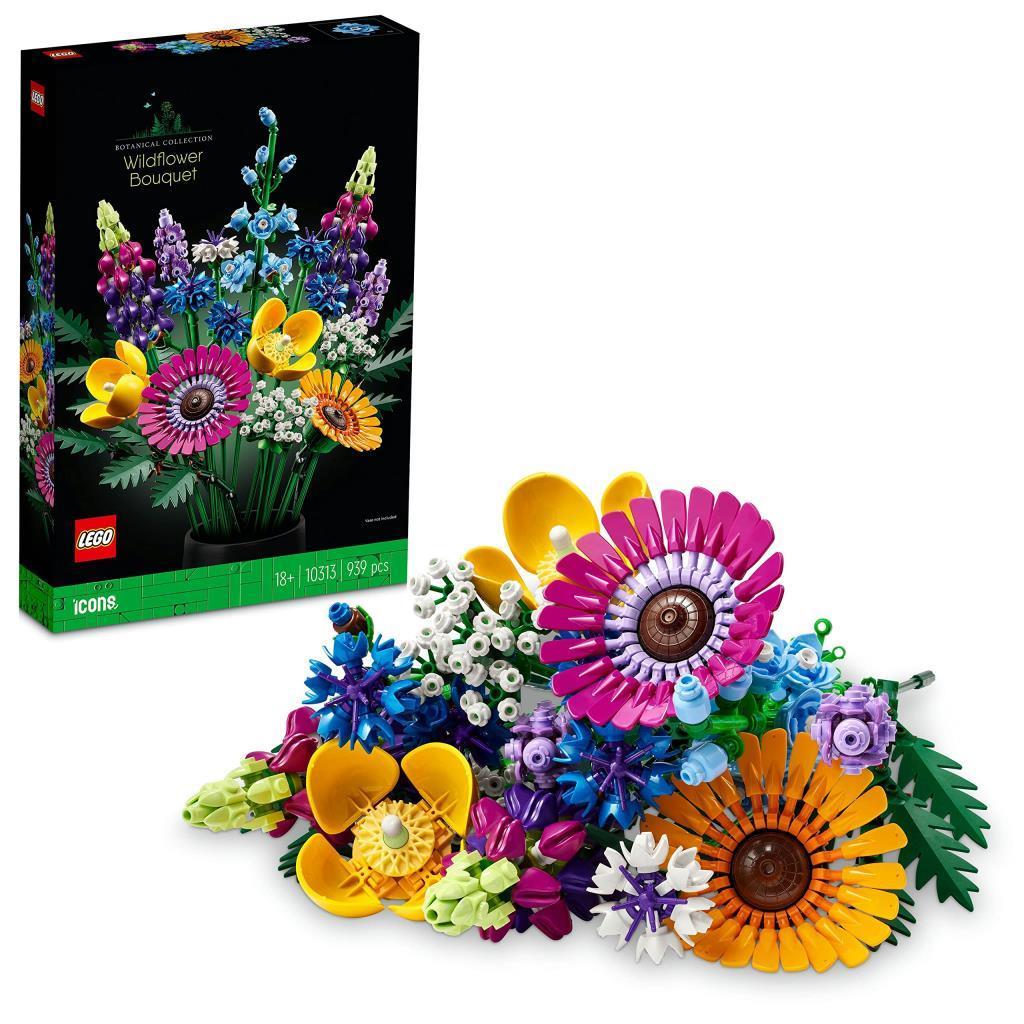 LEGOLEGO Icons Kır Çiçekleri Buketi 10313 Yapım Seti - Yetişkinler İçin Dekoratif ve Koleksiyonluk Kendin Yap Çiçek Buketi Yapım Seti (939 Parça)