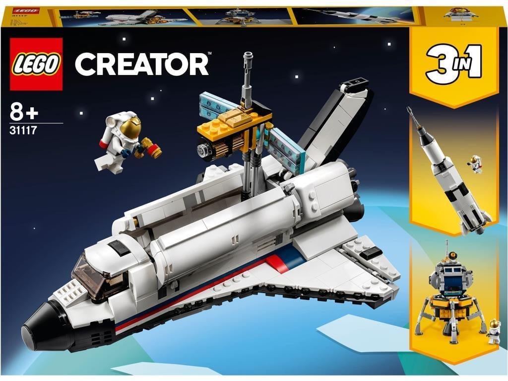 LEGOLEGO Creator 3’ü 1 Arada Uzay Mekiği Macerası 31117 Yapım Seti; Roketleri ve Yaratıcı Eğlenceyi Seven Çocuklar için Havalı Oyuncaklar (486 Parça)