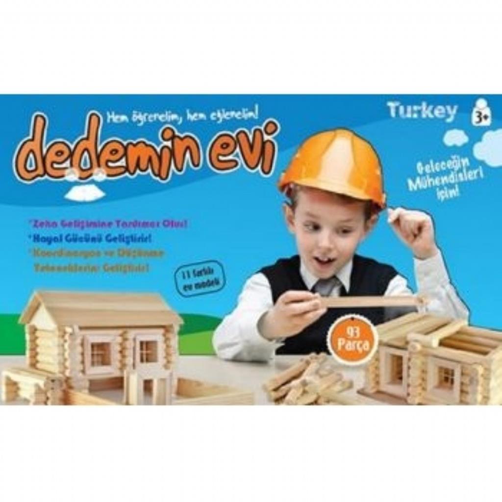 HOBİ EĞİTİM DÜNYASIDEdemin Evi Ahşap Ev Maket Oyunu 93 Parça 00024