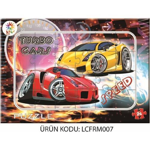 LaçoLaço Kids Turbo Cars Frame Puzzle 24 Parça Çocuklar İçin Yapboz