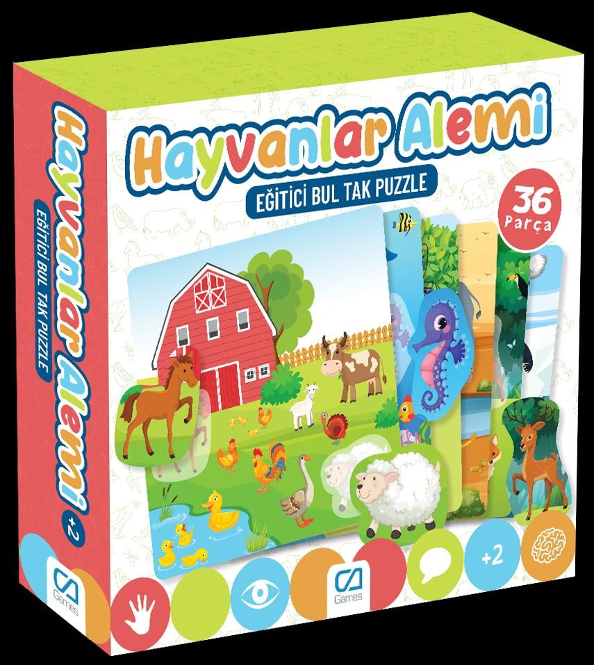 CA GamesCa Games Eğitici ve Öğretici Oyunlar Hayvanlar Alemi 36 Parça Bultak Puzzle