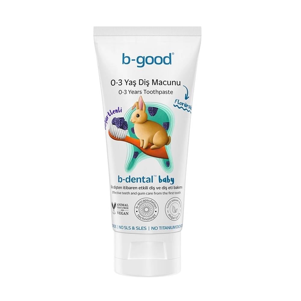 b-good b-dental 0-3 Yaş Bebek Diş Macunu Florürsüz Böğürtlen 50 ml