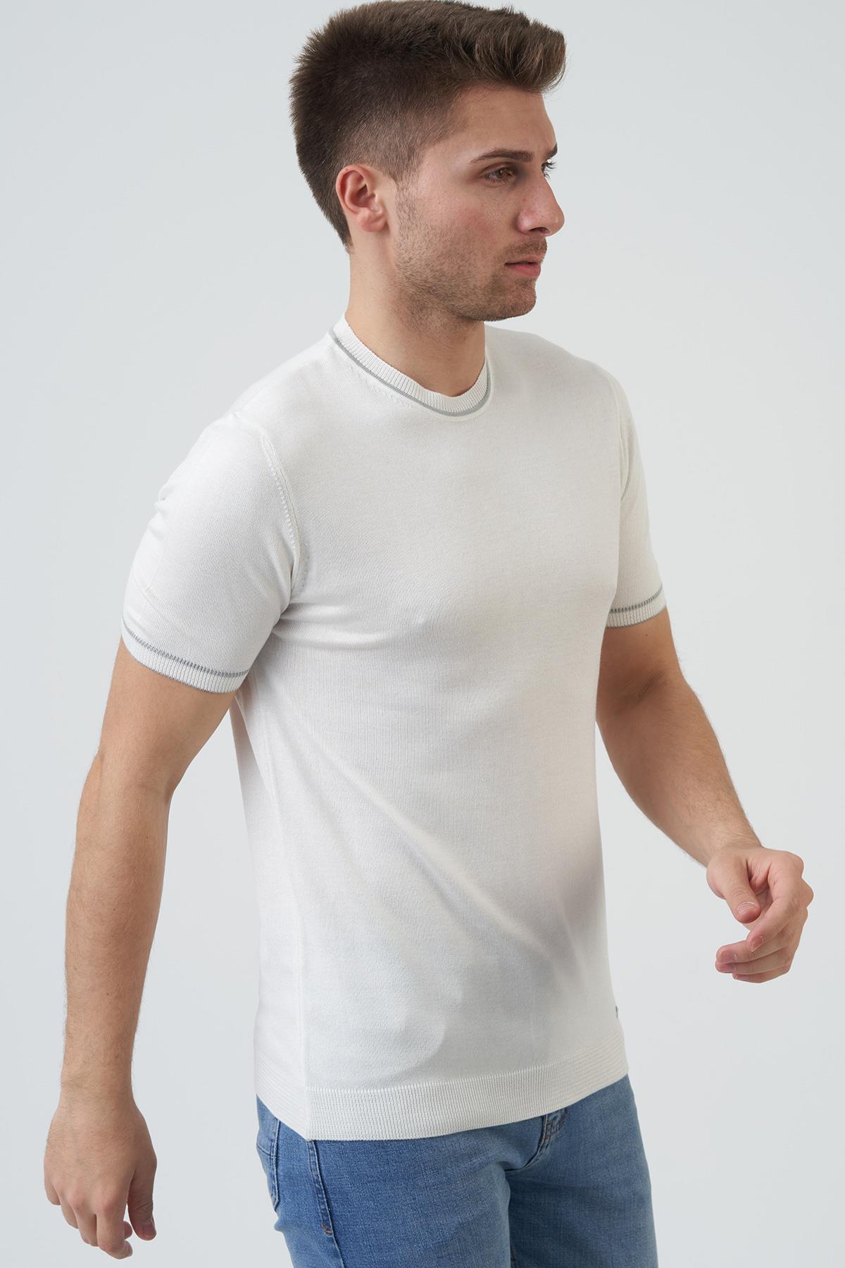 White StoneWHİTE STONE  2024-Y  16024  SIFIR YAKA TSHIRT    KEMİK
