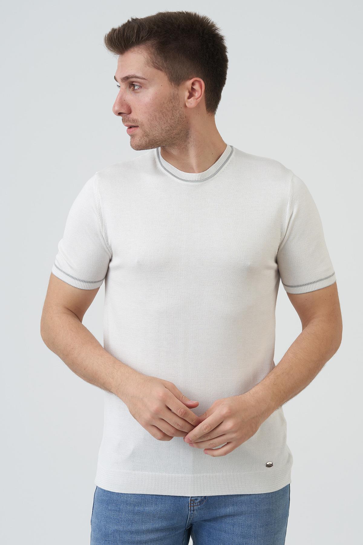 White StoneWHİTE STONE  2024-Y  16024  SIFIR YAKA TSHIRT    KEMİK