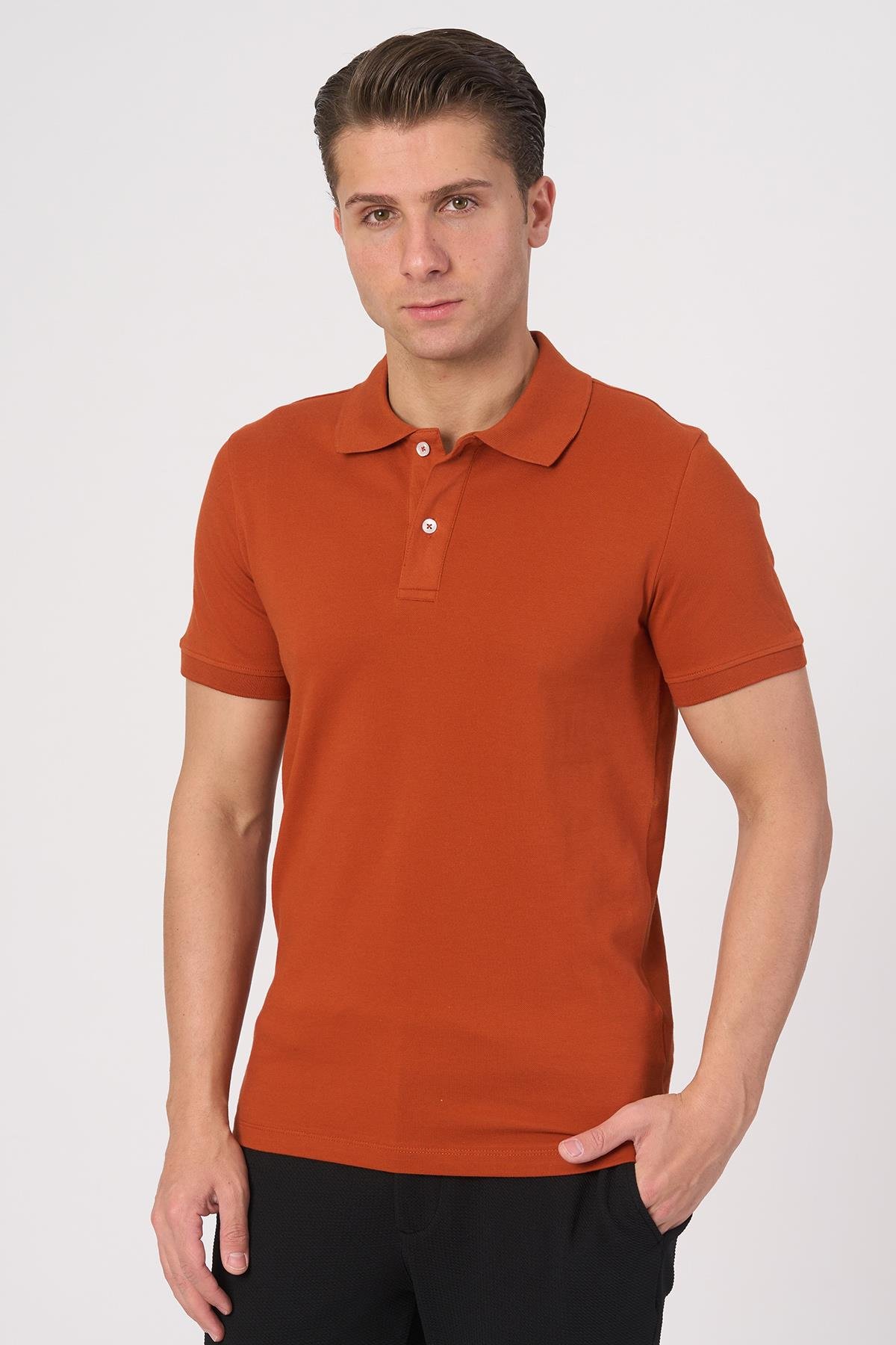 White StoneWHİTE STONE  2025-Y  2570-Y POLA YAKA TSHIRT    KİREMİT
