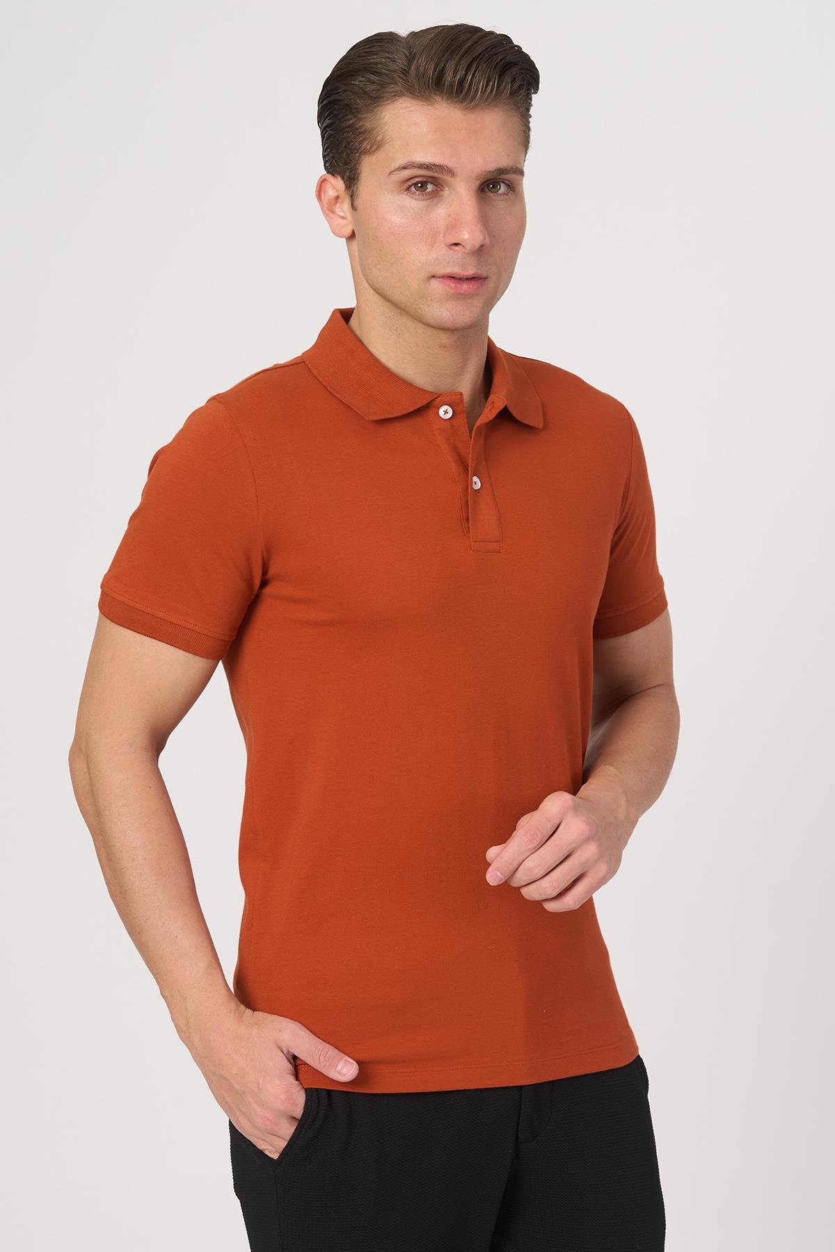 White StoneWHİTE STONE  2025-Y  2570-Y POLA YAKA TSHIRT    KİREMİT