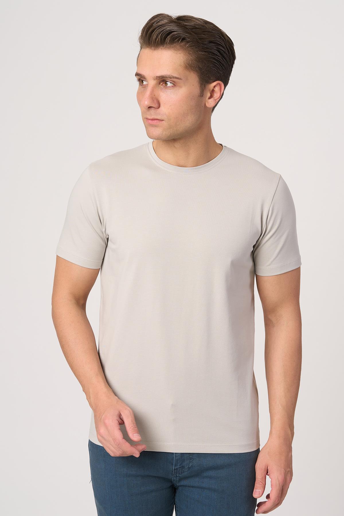 White StoneWHİTE STONE  2025-Y  2576  BİSİKLET YAKA TSHIRT    GÜMÜŞ