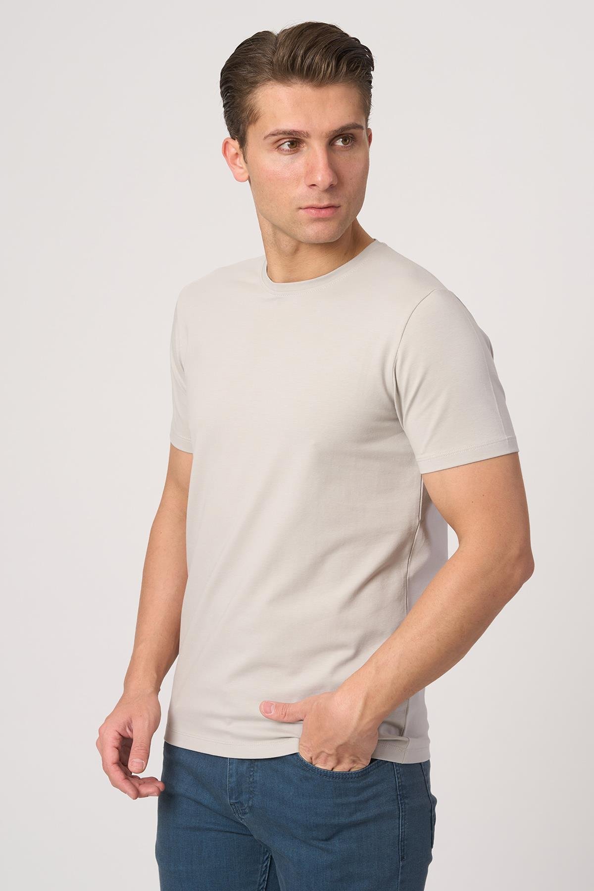 White StoneWHİTE STONE  2025-Y  2576  BİSİKLET YAKA TSHIRT    GÜMÜŞ