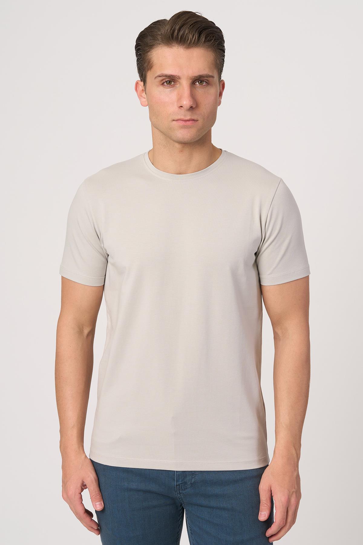 White StoneWHİTE STONE  2025-Y  2576  BİSİKLET YAKA TSHIRT    GÜMÜŞ