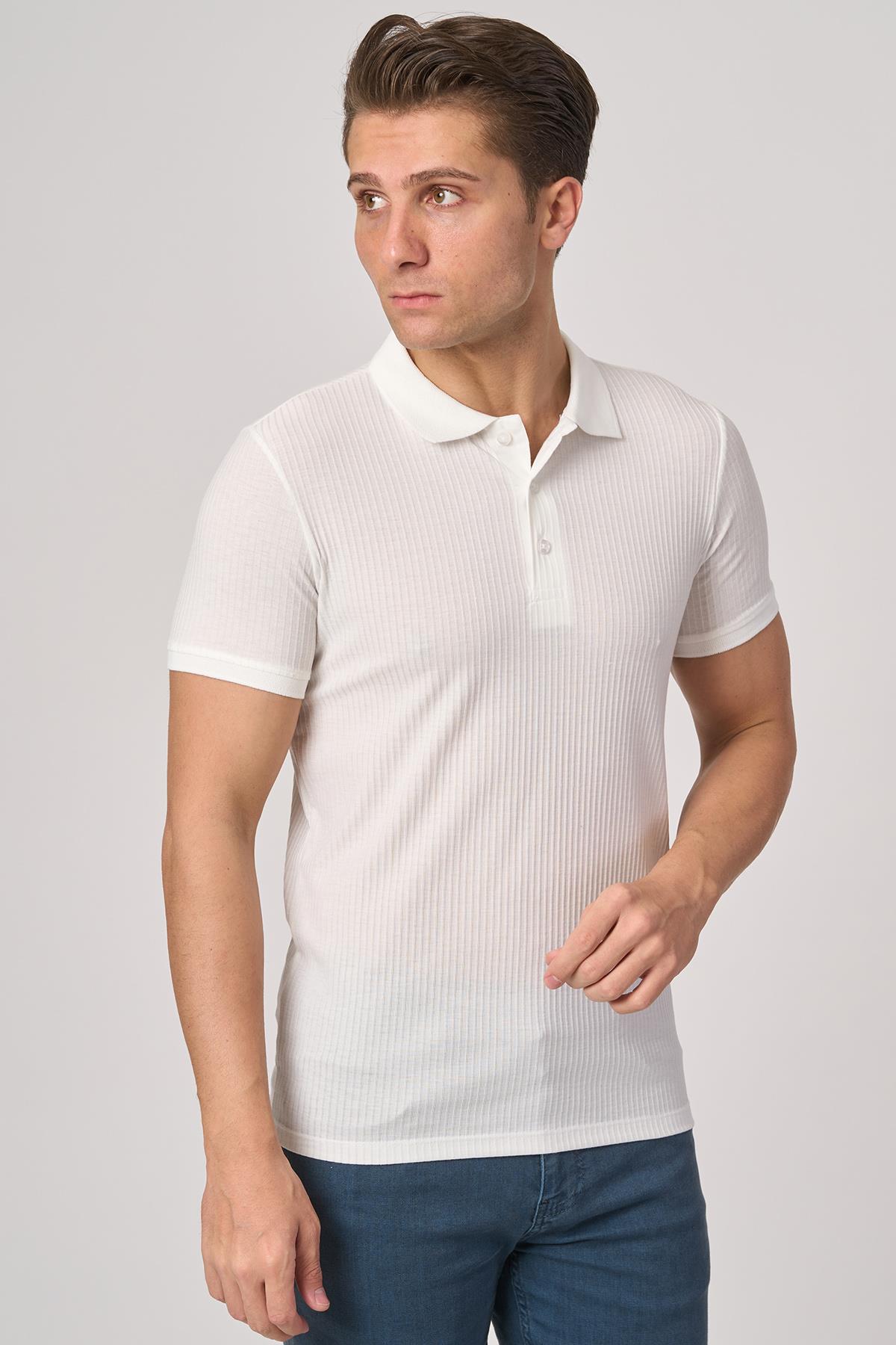White StoneWHİTE STONE  2025-Y  3226-Y  POLA YAKA TSHIRT    BEYAZ
