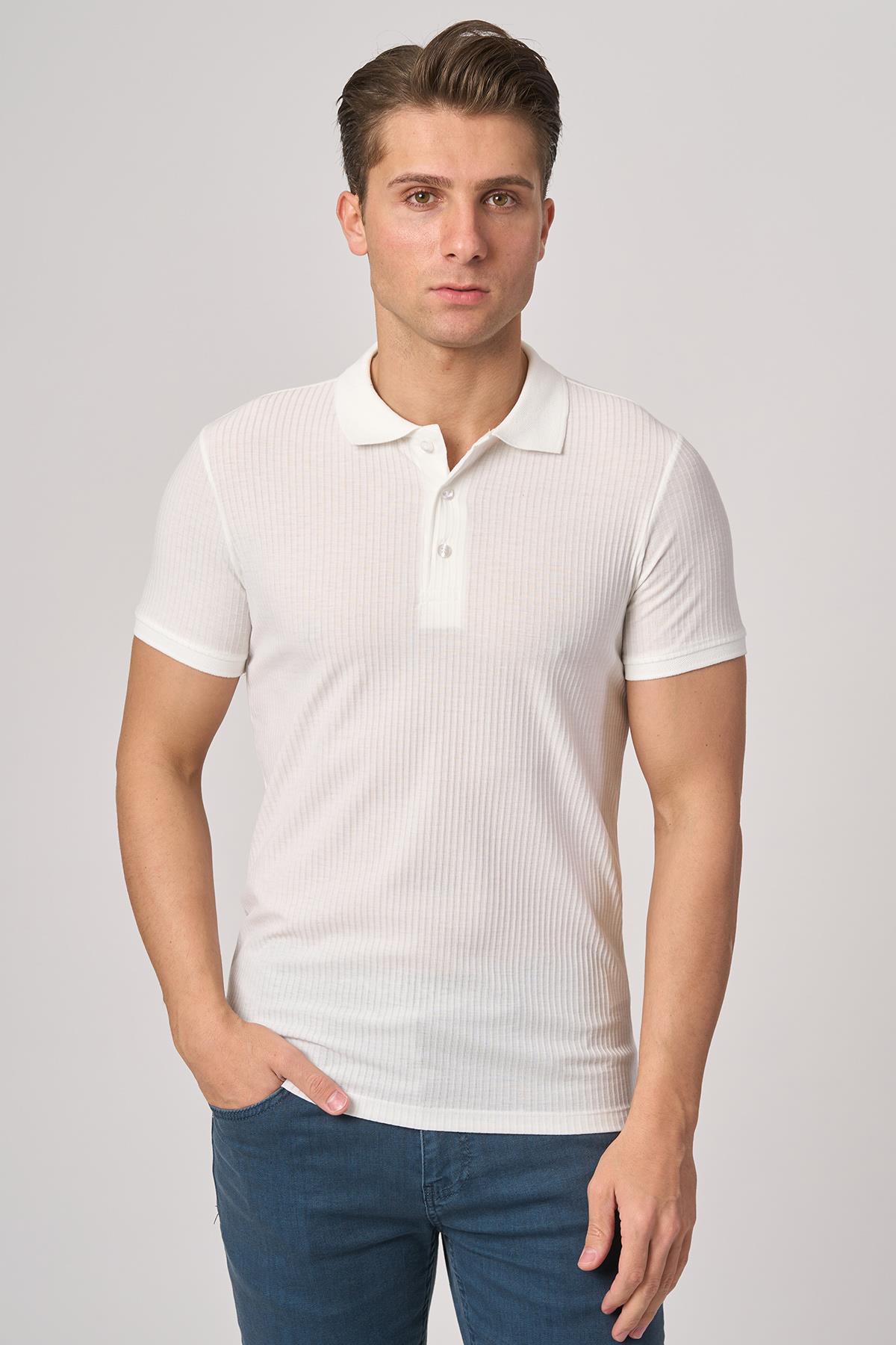White StoneWHİTE STONE  2025-Y  3226-Y  POLA YAKA TSHIRT    BEYAZ