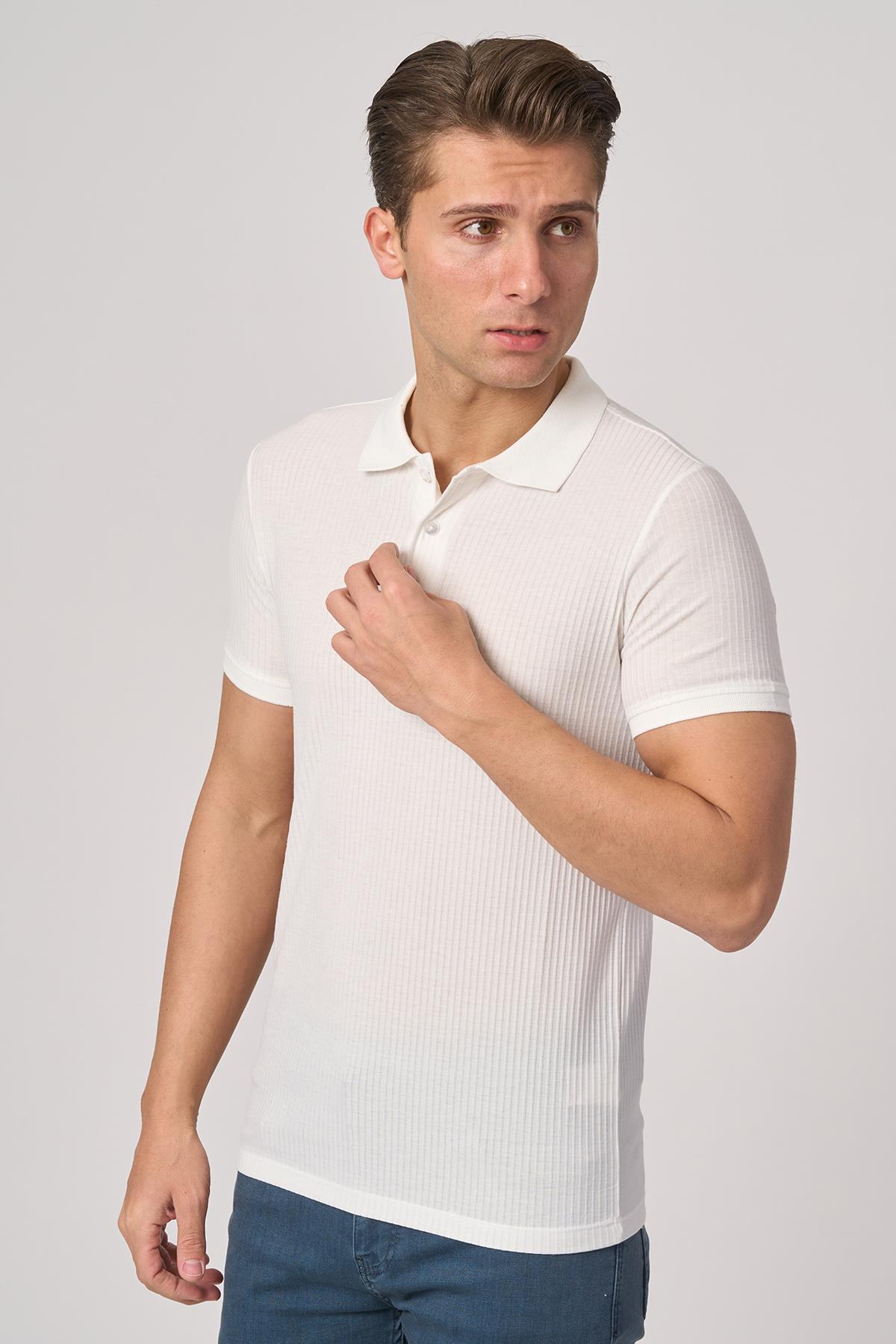 White StoneWHİTE STONE  2025-Y  3226-Y  POLA YAKA TSHIRT    BEYAZ