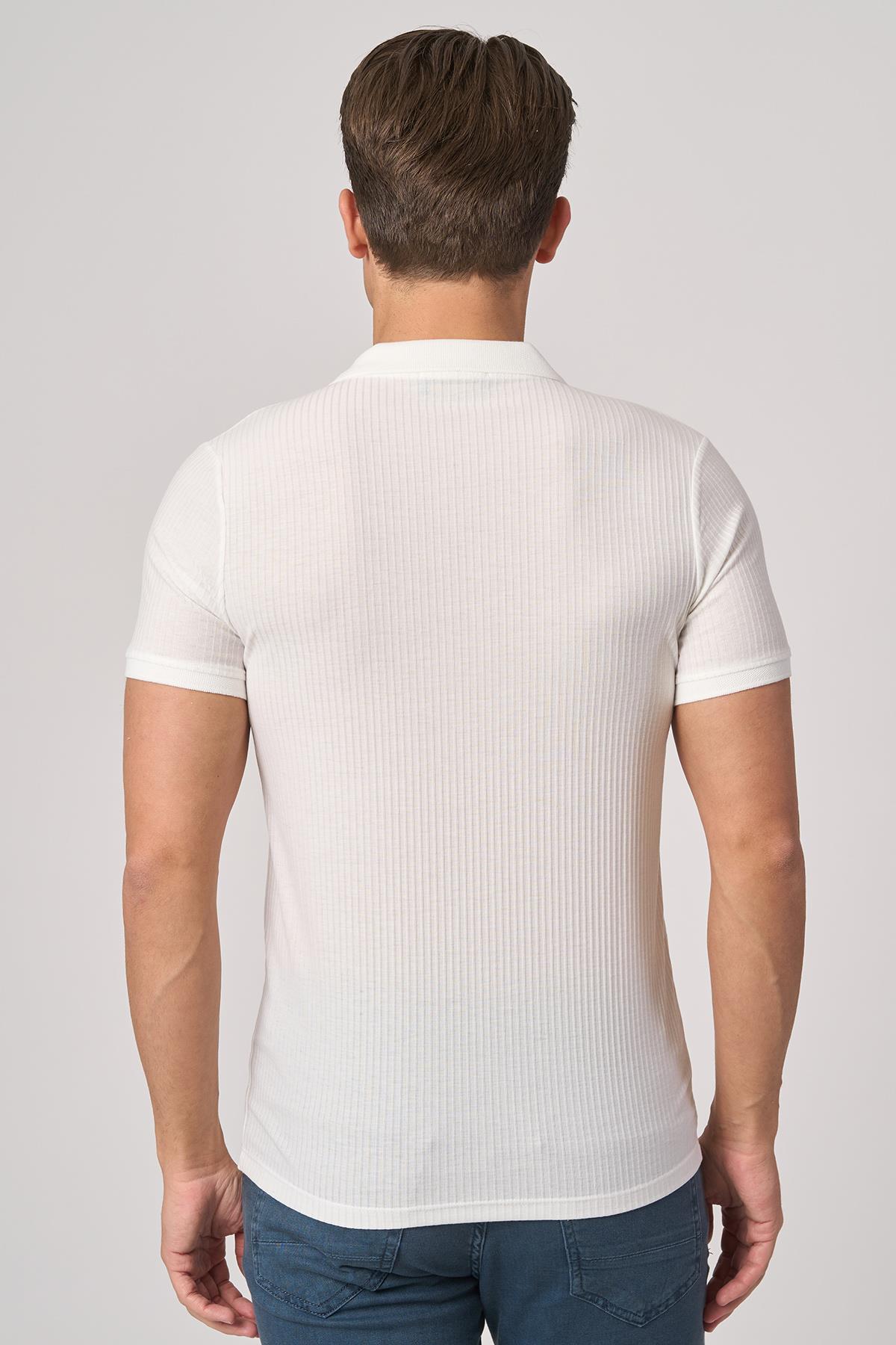 White StoneWHİTE STONE  2025-Y  3226-Y  POLA YAKA TSHIRT    BEYAZ