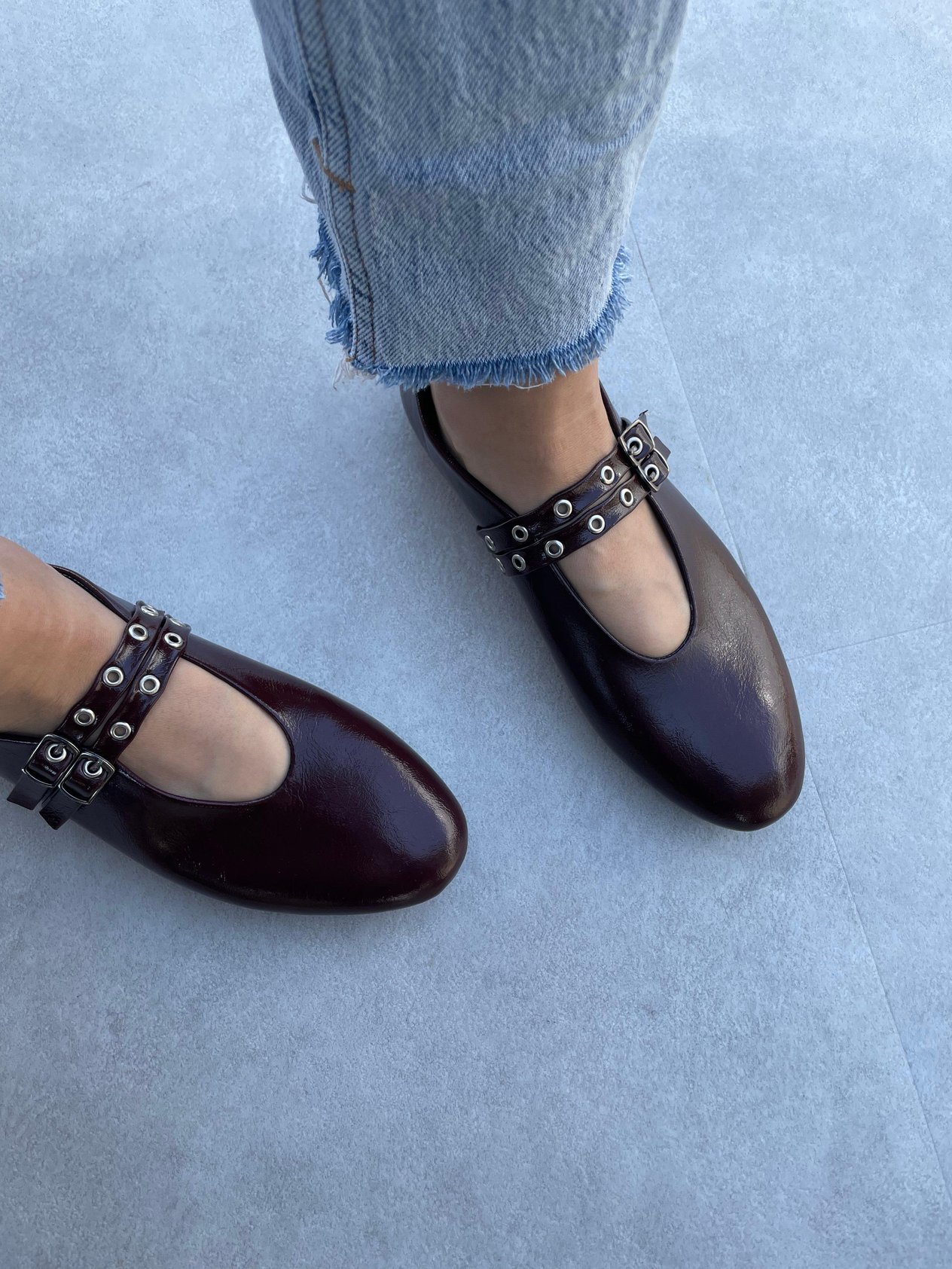 Keja Bordo Rugan Kemer Detaylı Babet