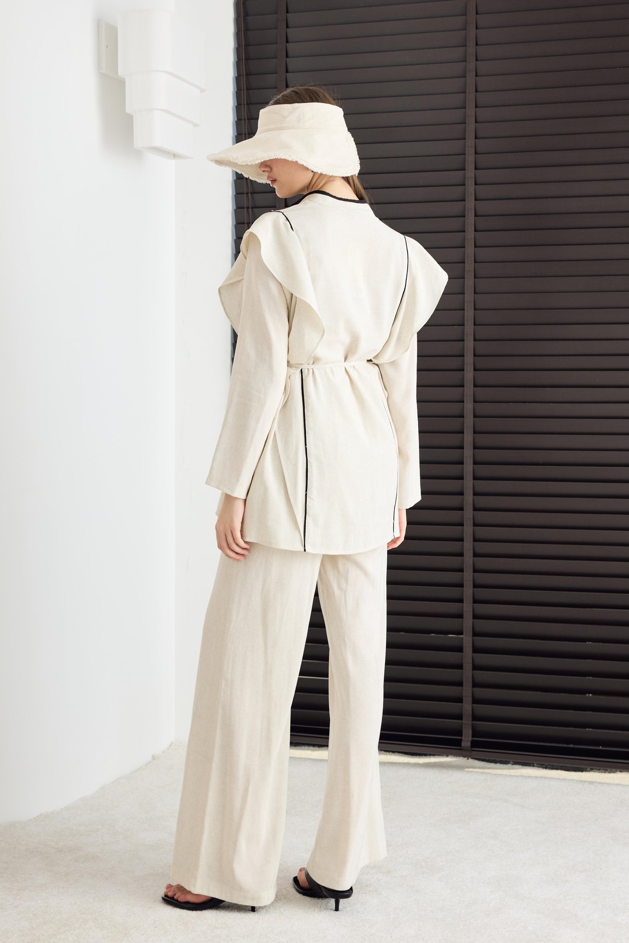 Ellery Ara Biyeli Keten Takım - Naturel