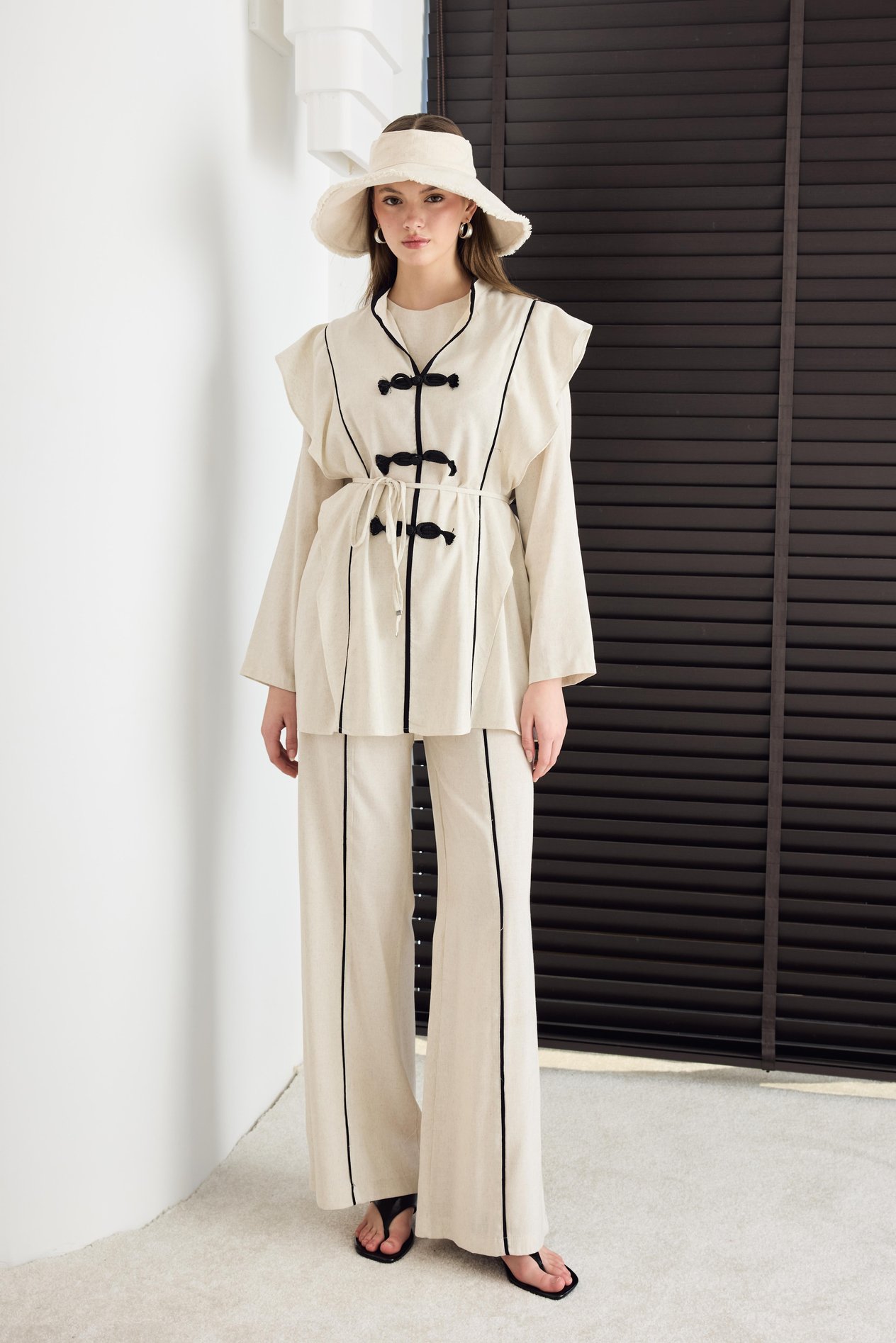 Ellery Ara Biyeli Keten Takım - Naturel