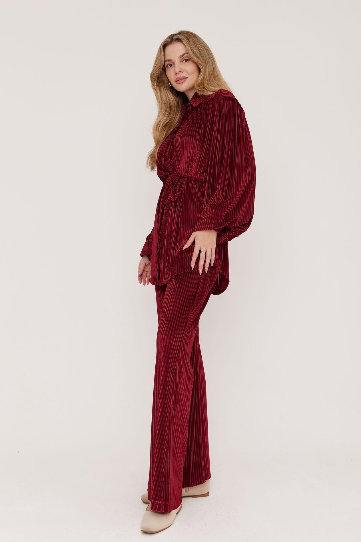 Elysa Kadife Takım - Bordo