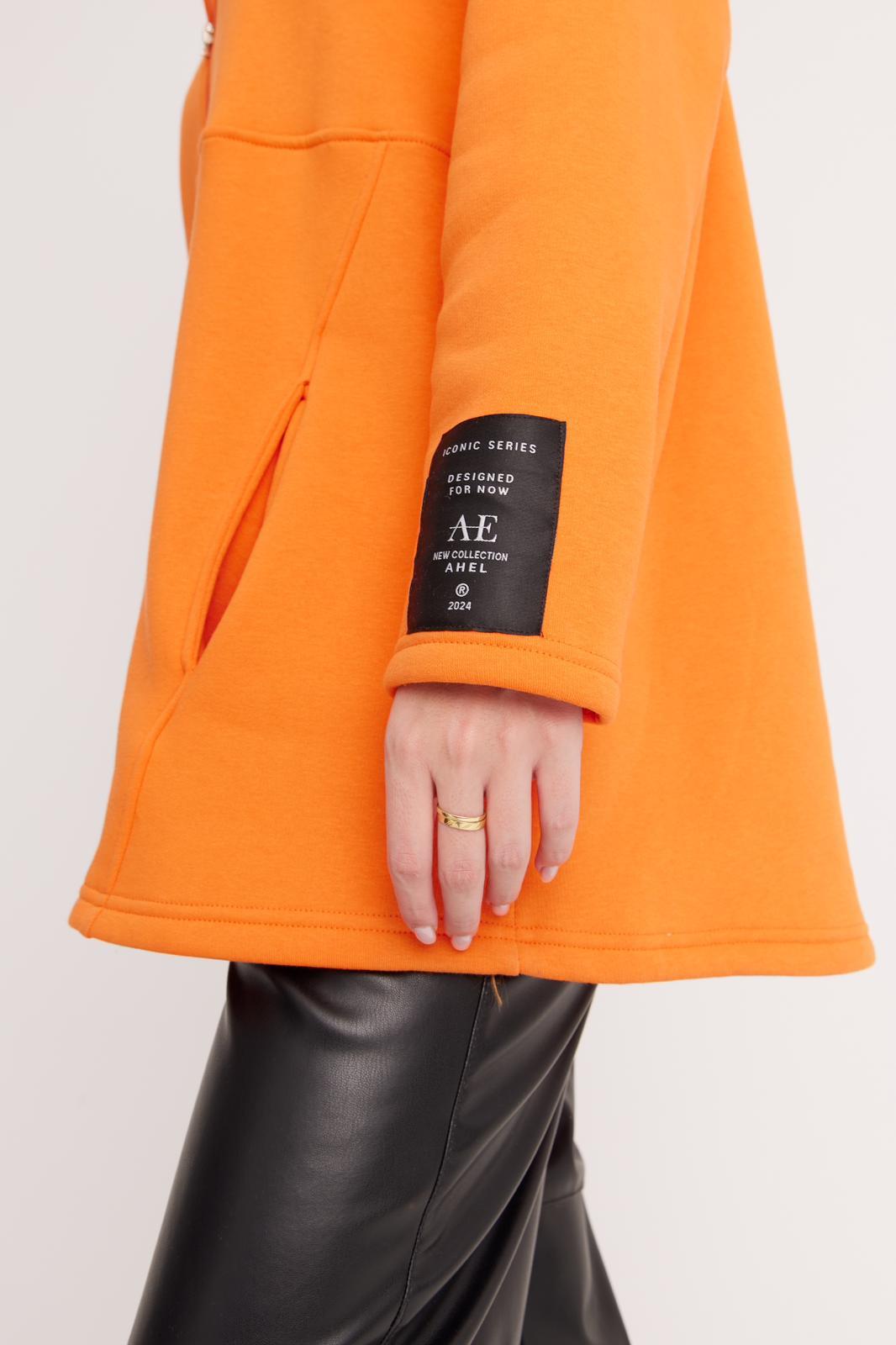 Harper Fermuarlı Sweatshirt - Orange