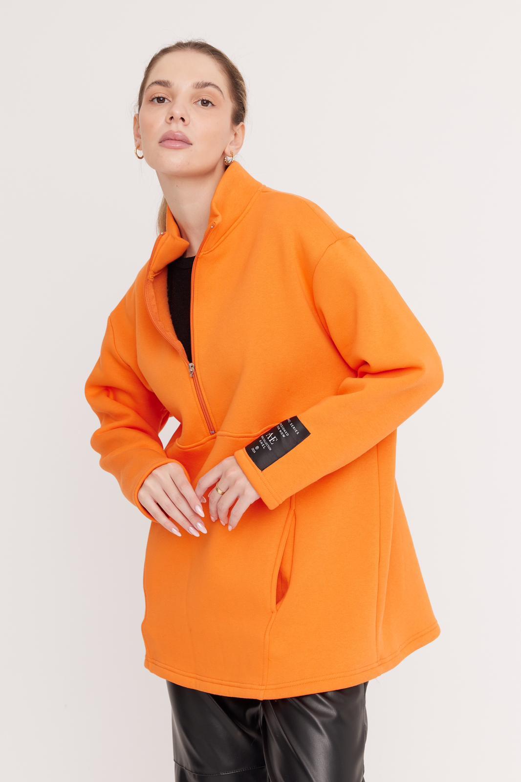 Harper Fermuarlı Sweatshirt - Orange