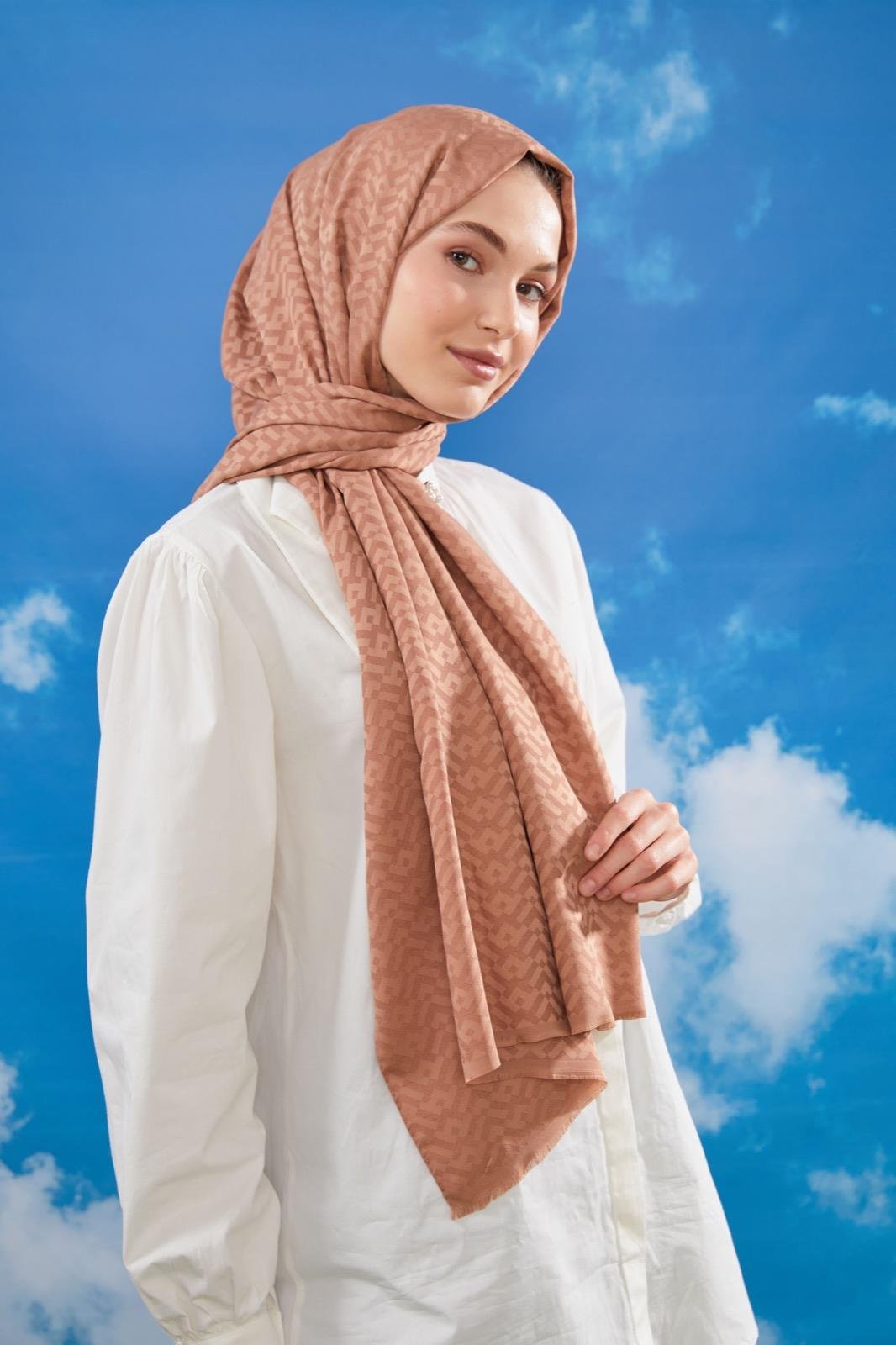 Lavini Jakarlı Şal - Kahverengi