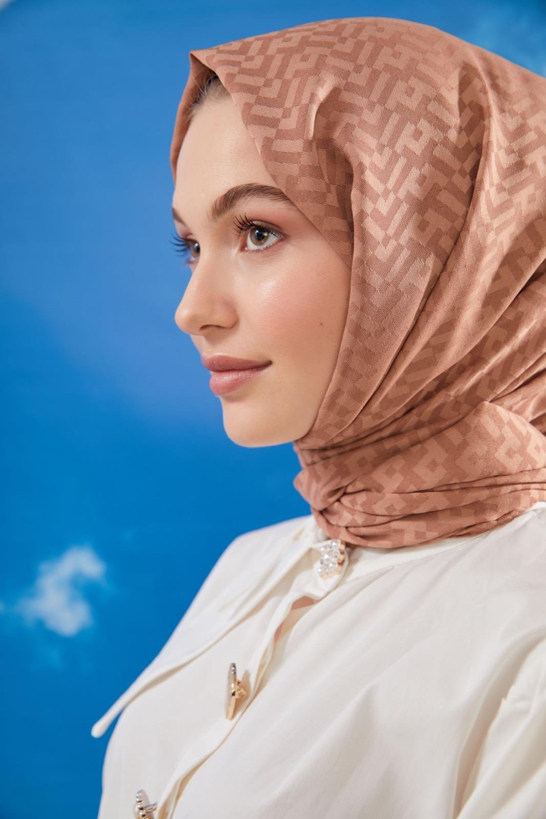 Lavini Jakarlı Şal - Kahverengi