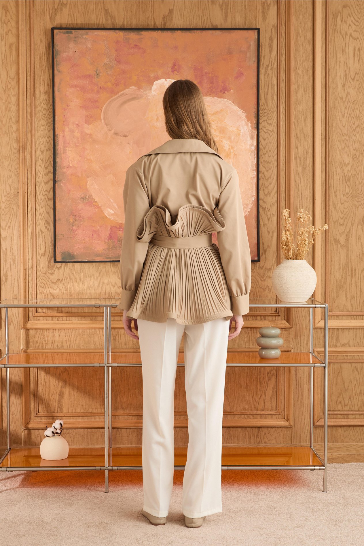 Lofts Piliseli Grenli Premium Ceket - Camel