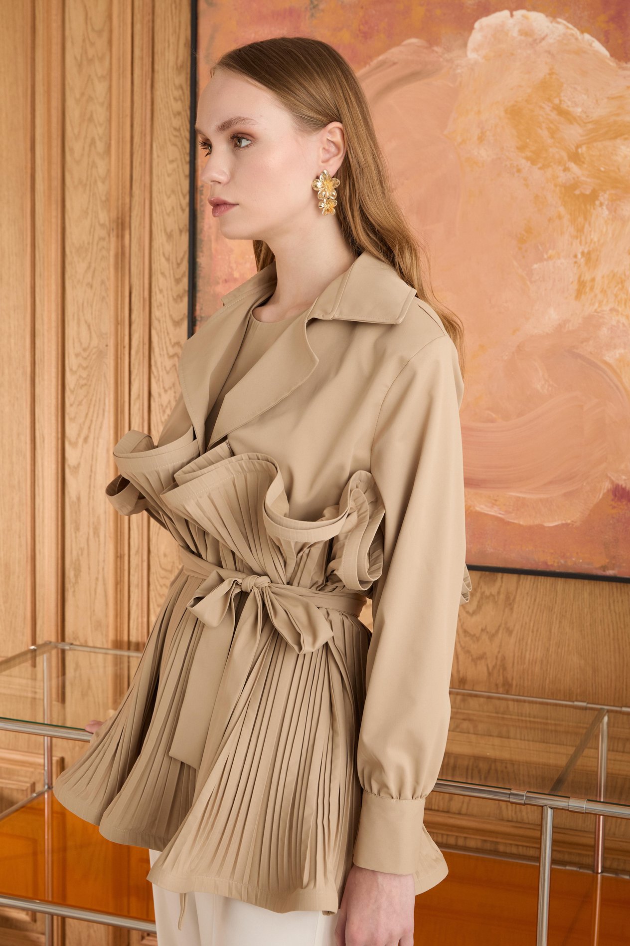Lofts Piliseli Grenli Premium Ceket - Camel