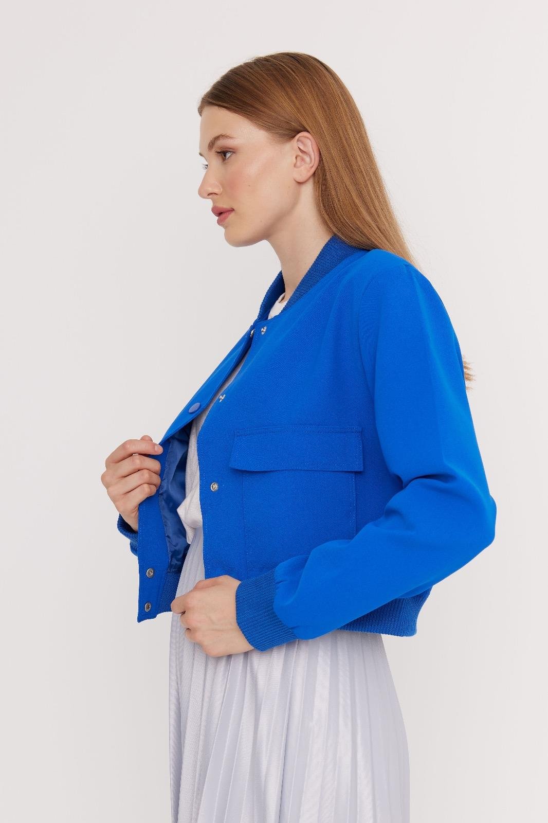 Mocha Bomber Ceket - saks mavisi
