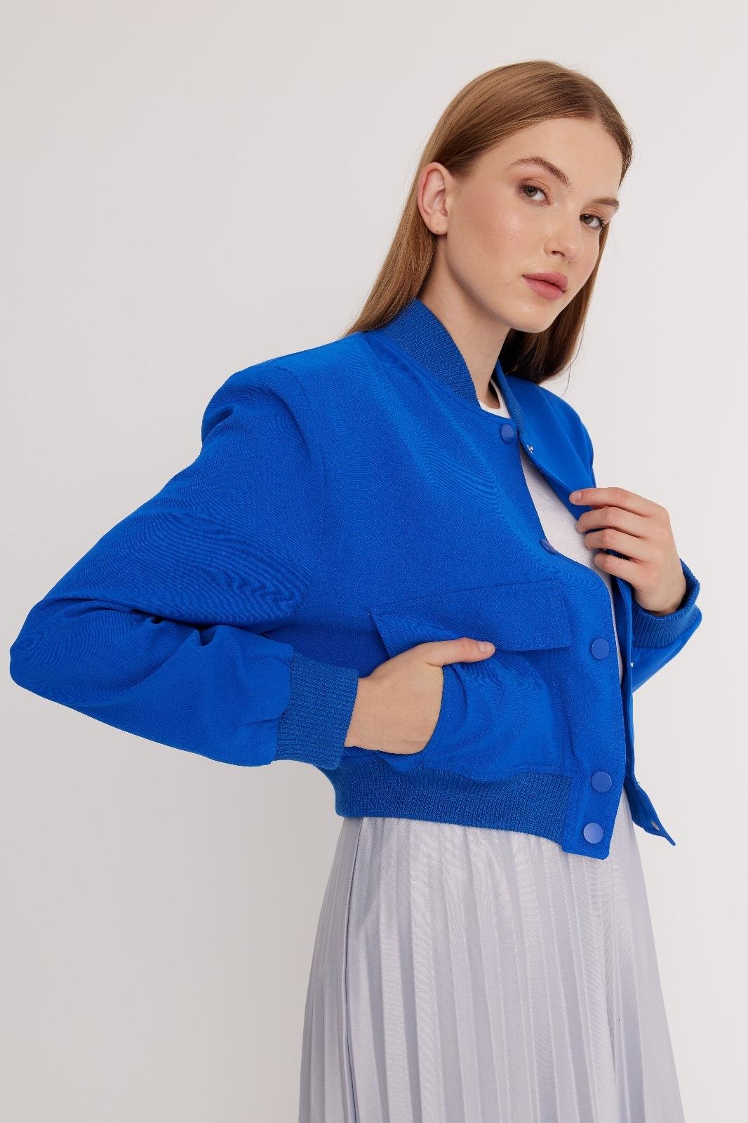 Mocha Bomber Ceket - saks mavisi