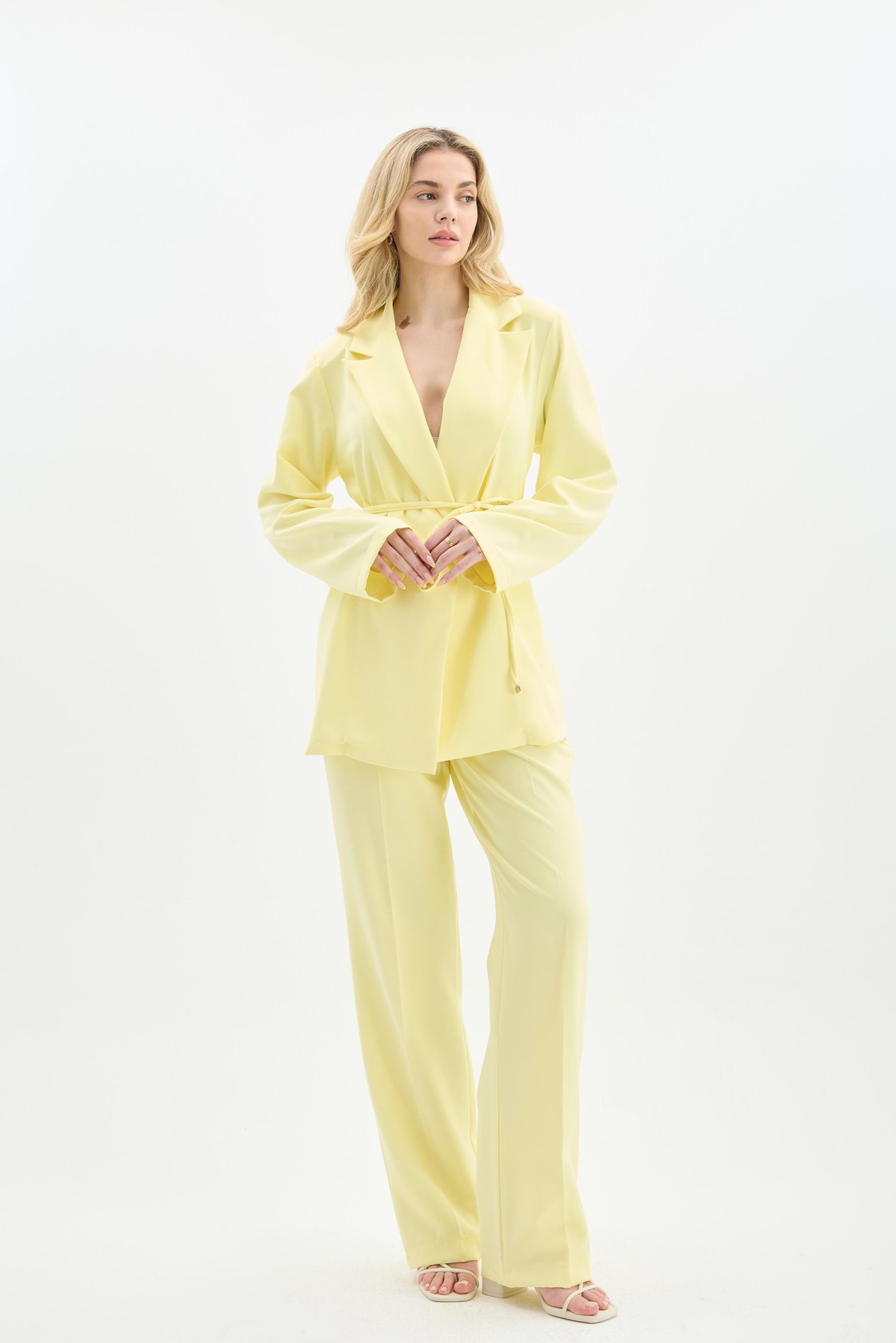 Nery Casual Blazer Ceket Takım - Sarı