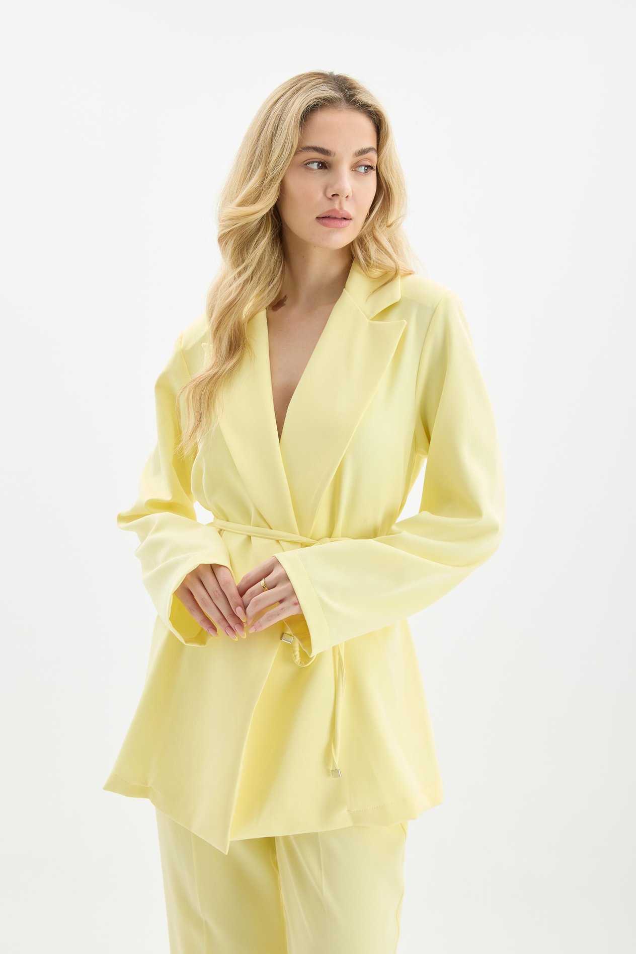 Nery Casual Blazer Ceket Takım - Sarı
