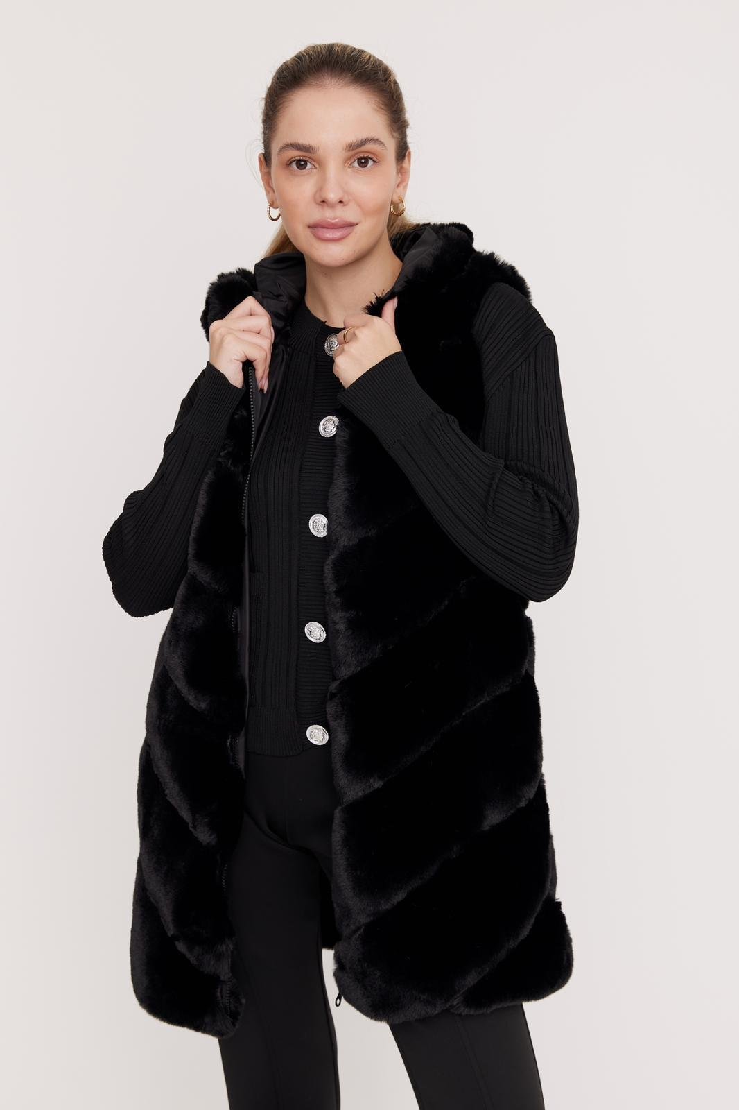 Peluş Yelek - Siyah