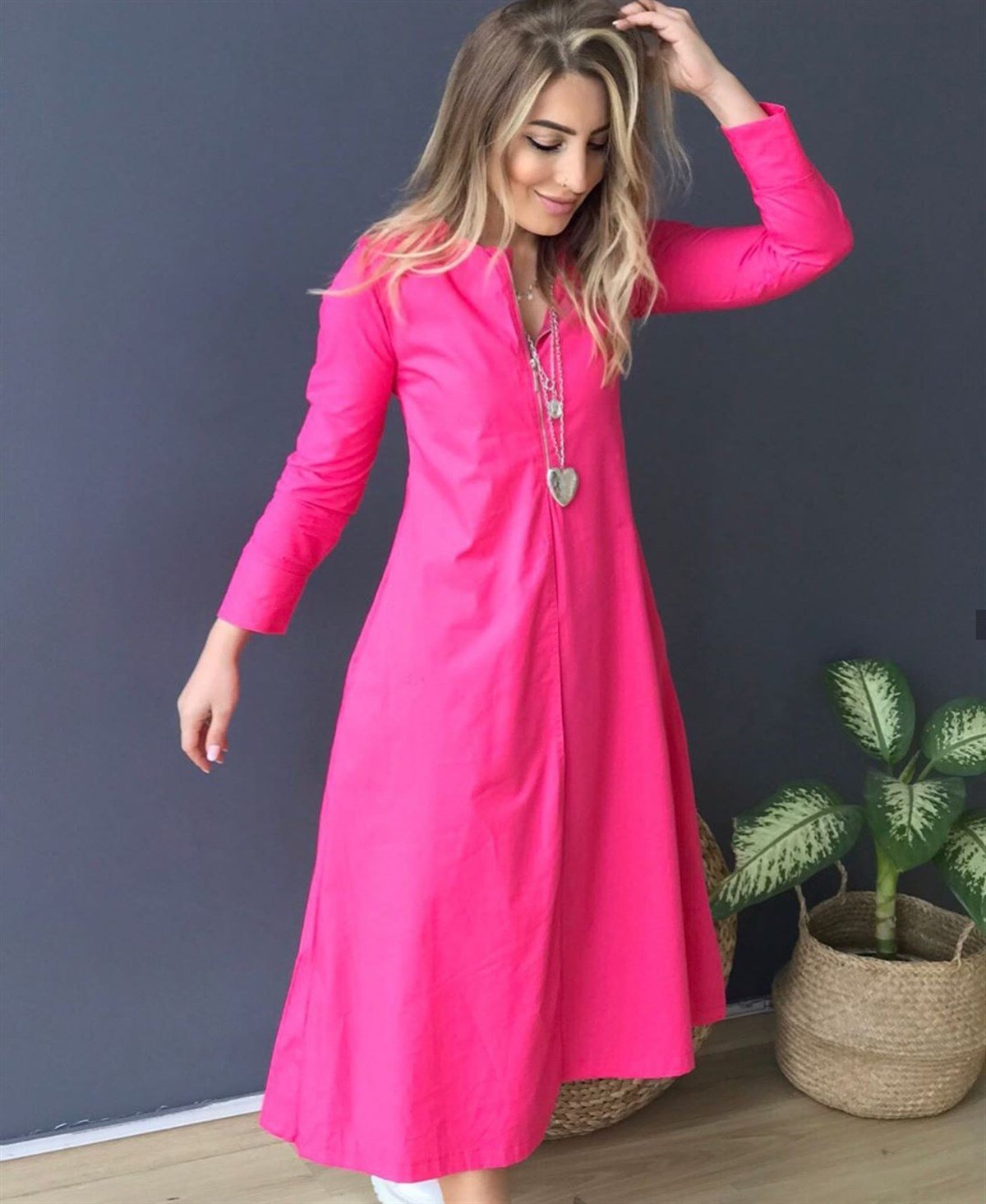 Pembe Cos Elbise