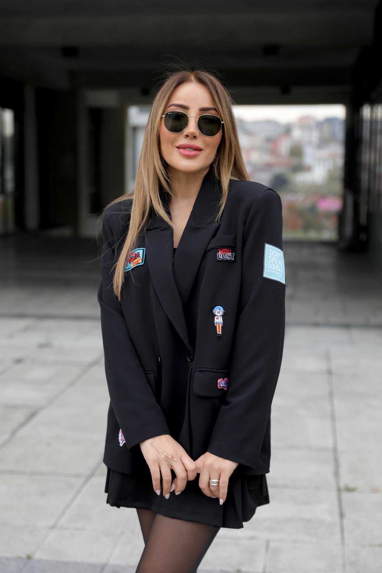Siyah Armalı Blazer Ceket