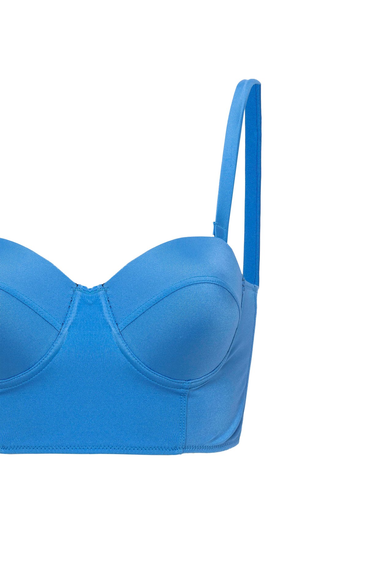 AQUAVİVA Kadın Mavi Valencia Sırt Detaylı Dolgulu Yüksek Bel Bikini Takımı