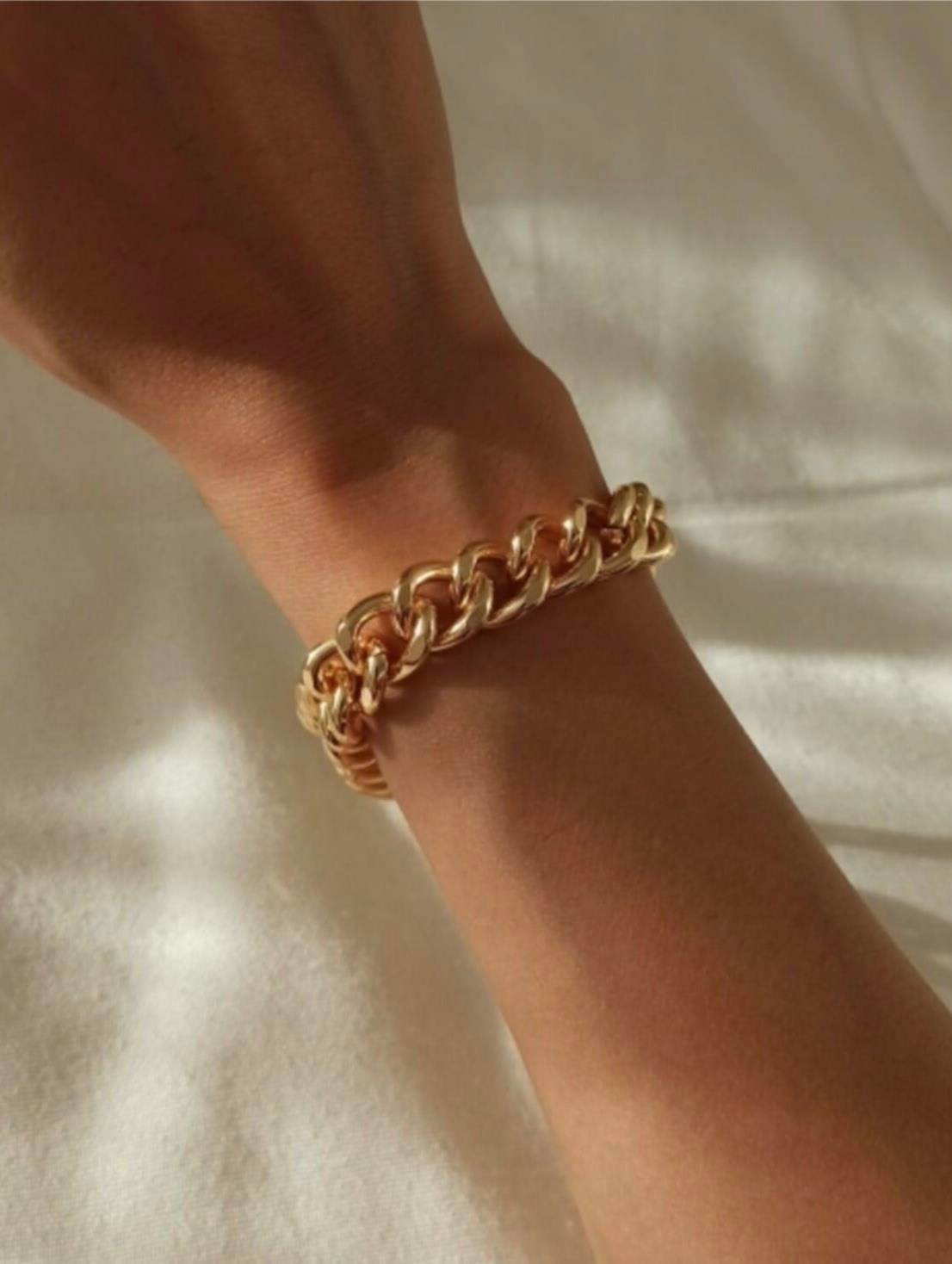 UNİSEX GOLD KALIN BİLEKLİK 