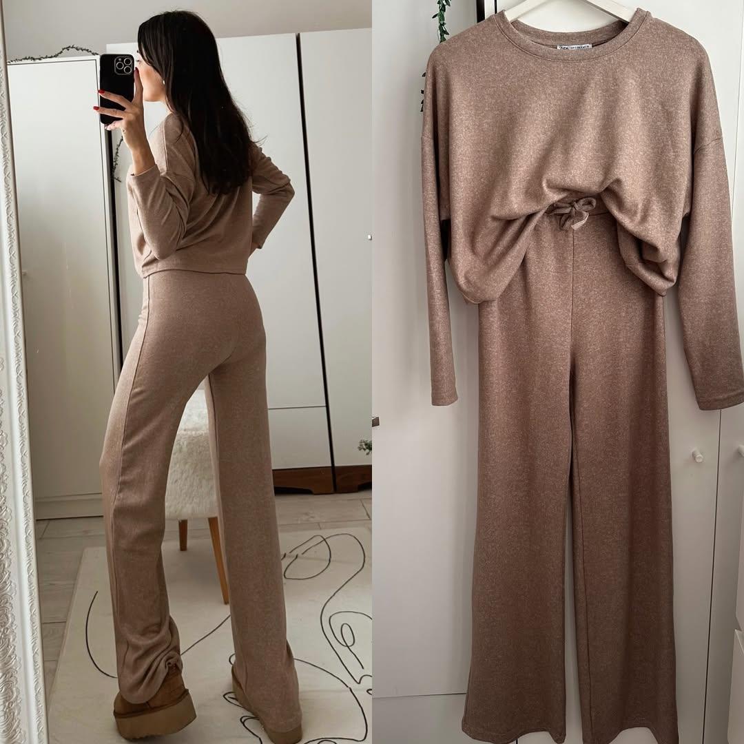 ZR YUMOŞ OVERSIZE ÜST PANTOLON TAKIM VİZON
