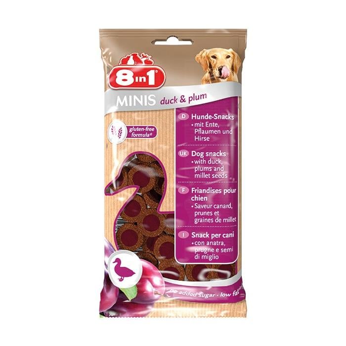 8 IN 1 Minis Ördek Etli-Erikli Köpek Ödül Maması 100Gr