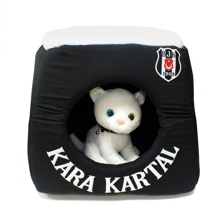 Beşiktaş Lisanslı 3 Fonksiyonlu Pet Yatağı Siyah