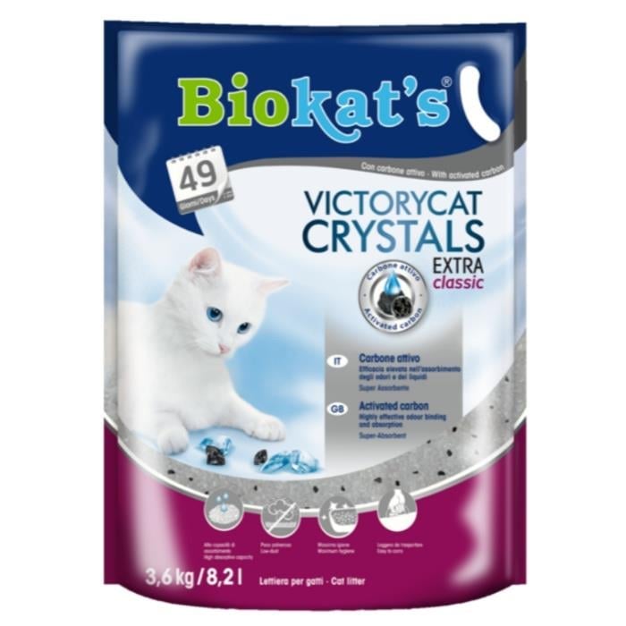 Biokats Silica Kedi Kumu VictoryCat Crystals Extra 3.6Kg-8.2Lt