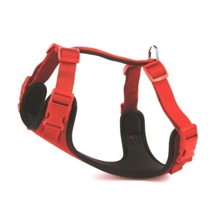 Doggie Havalı Dokumadan El Yapımı Köpek Göğüs Tasması M-2x45-55cm - Red
